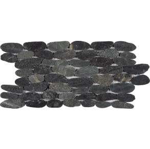 Black Matte Sliced Pebble Interlocking - stone tile